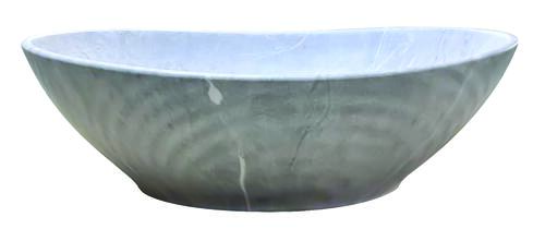 Vasque ovale à poser HANA en céramique 40,5 x 33 x 14 cm - Béton